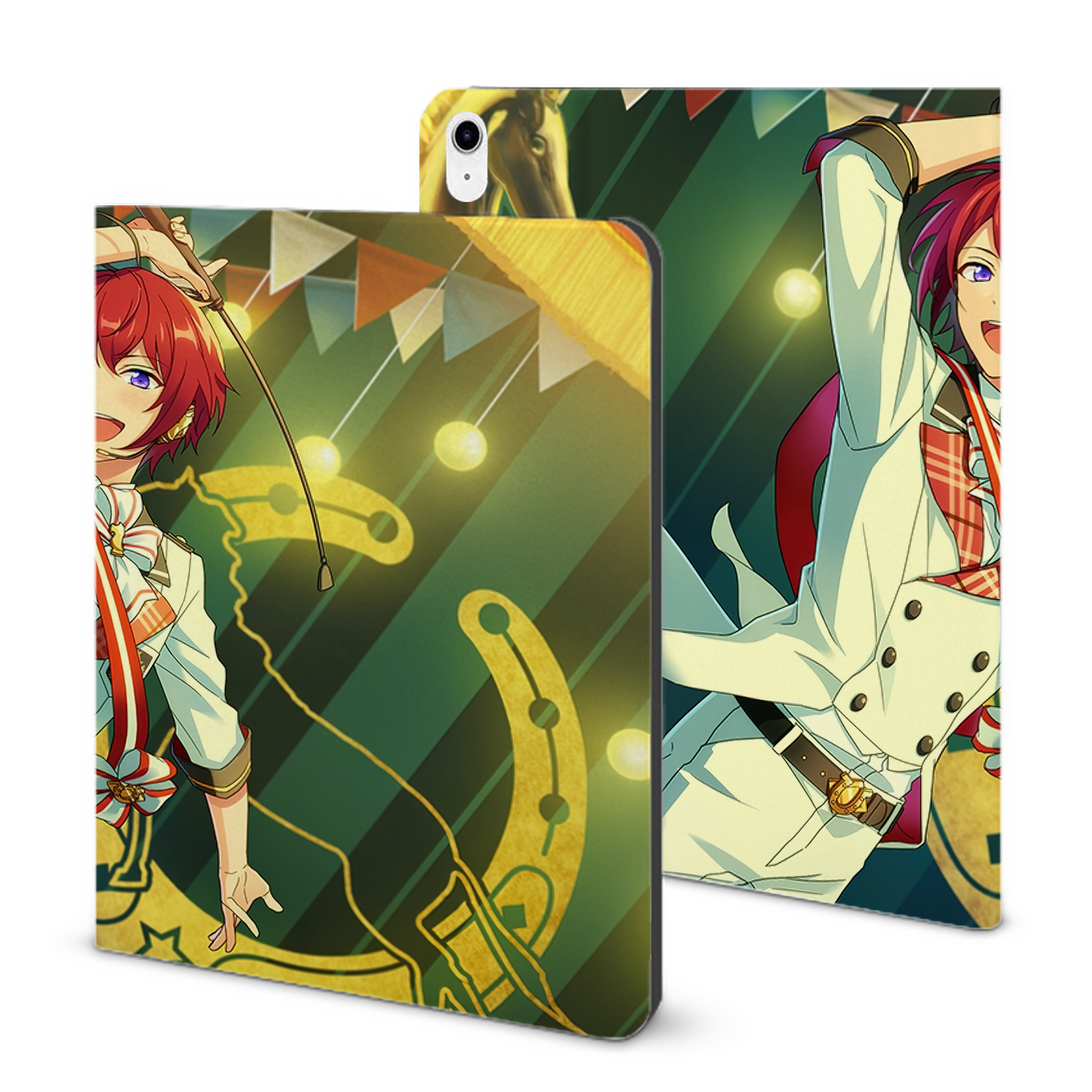 （画像用） あんさんぶるスターズ! Ensemble Stars IPad ケース ブック型 PUレザー TPU 耐衝撃 軽量 薄型 ペン収納なし 全面保護 IPad 各モデル対応